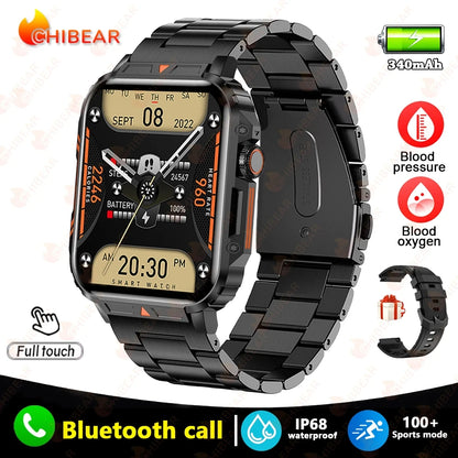 New Outdoor Sports Smart Watch Men 1.95 inch Heart Rate Blood Oxygen Waterproof BT Call Smartwatch Men's Gift For Android IOS