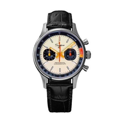 Sugess 1963 Pilot Watch Mens Chronograph Mechanical Wristwatches Original ST1901 Swanneck Movement Sapphire Crystal Racing 2022