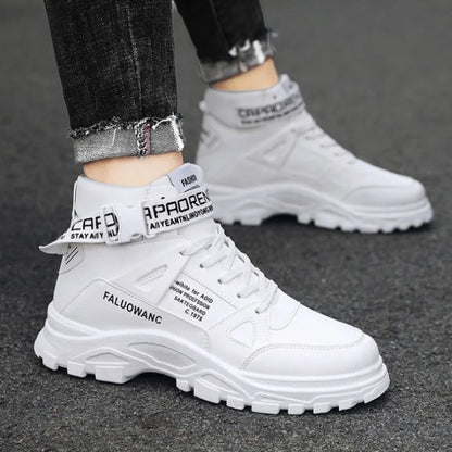 Trendy Men Ankle Boots Fashion Comfort Platform Motorcycle Boots Chelsea Street Casual Shoes Sneakers Britain Leather Boot Botas