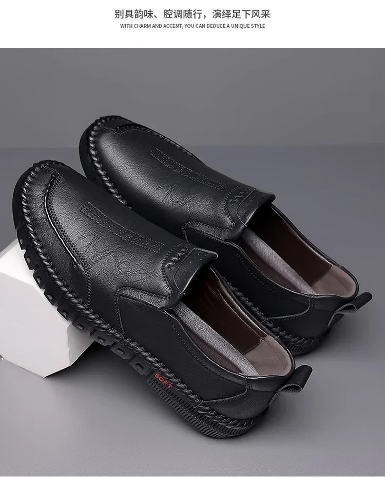 2024 Business Leather Shoes Moccasin Shoes Breathable Men's Casual Loafers Comfortable Shoes for Men Summer Men's Sneakers