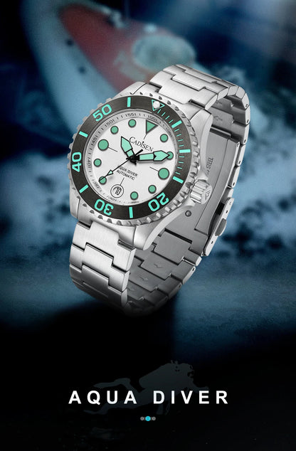 CADISEN AQUA DIVER 2024 New Brand Luxury Men Watches Automatic Watch Japan NH35A 100M Waterproof Luminous Mechanical Wristwatch