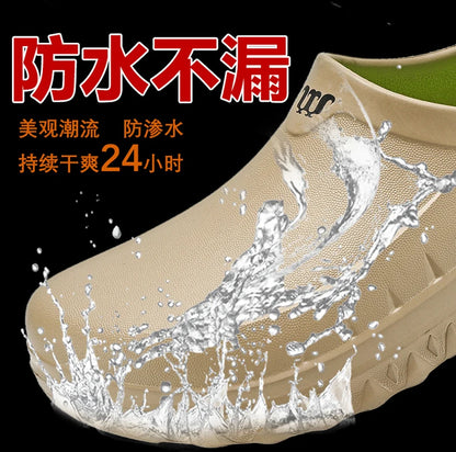 High Quality New Oil-proof Chef Shoes Men's Anti-slip Casual Sandals Mens Slip-on EVA Waterproof Shoes for Men Outdoor Work Shoe