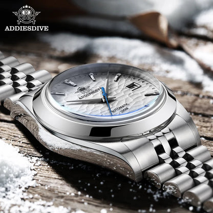 ADDIESDIVE Automatic Mechanical Watch Man European American Business Leisure Wristwatch Luxury Silver Luminous Waterproof Watch