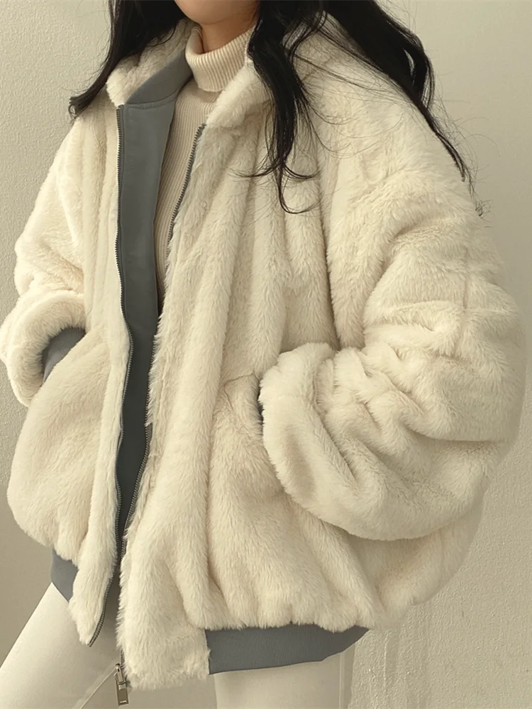 Women's Oversize Hooded Coats: Double-Sided Winter Warm Thickened Jackets - Vintage Cashmere Fluffy Outerwear, Available in 3 Colors