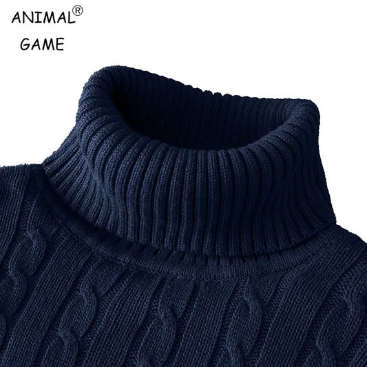 Men's Turtleneck Knitted Pullover: Stay Cozy in Style this Autumn and Winter