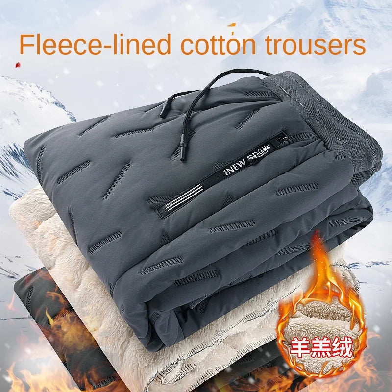 Winter Sweatwear Men: Plush Thick Fleece Sweatpants, Lambswool Thermal Windproof Casual Pants - 5 Colors