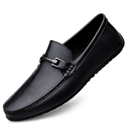 Genuine Leather Loafers Men Design Moccasin Fashion Slip On Soft Flat Casual Men Shoes Adult Male Footwear Handmade Boat Shoes