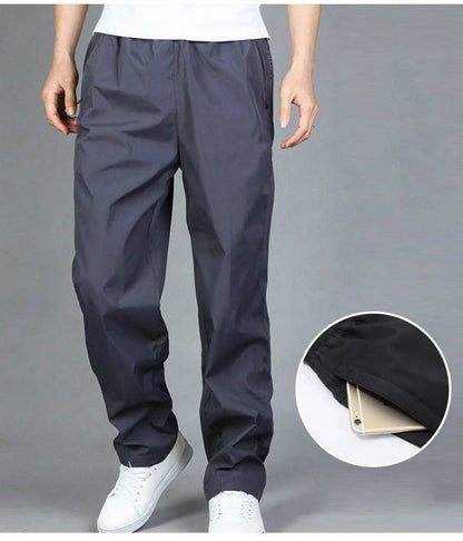 Men's Quick-Dry Breathable Sweatpants: Spring Sports Trousers with Elastic Waist, Straight Wide Joggers, and Running Tracksuit Style - 7 Colors