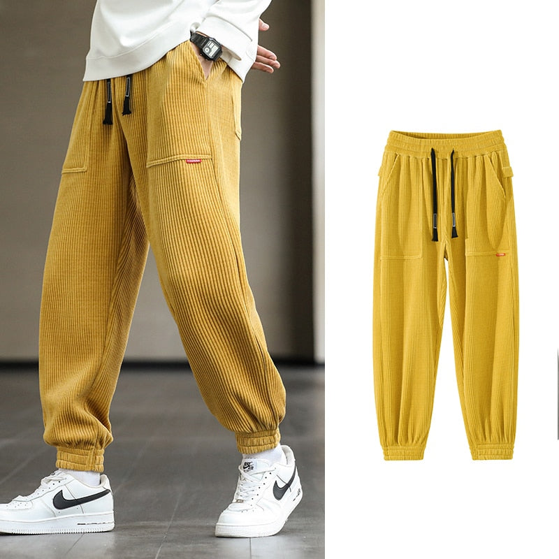 Men's Corduroy Baggy Joggers Fashion Streetwear Loose Casual Sweatpants (8 Colors)