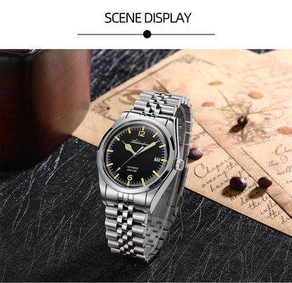 ADDIESDIVE Automatic Mechanical Watch Man Business Leisure Wristwatch NH35 Luxury Silver Luminous Waterproof Watches