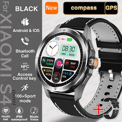 For Xiaomi S4 Ultra Outdoor Sports Smart Watch Men AMOLED Screen NFC GPS Compass Heart rate Waterproof Bluetooth Call SmartWatch