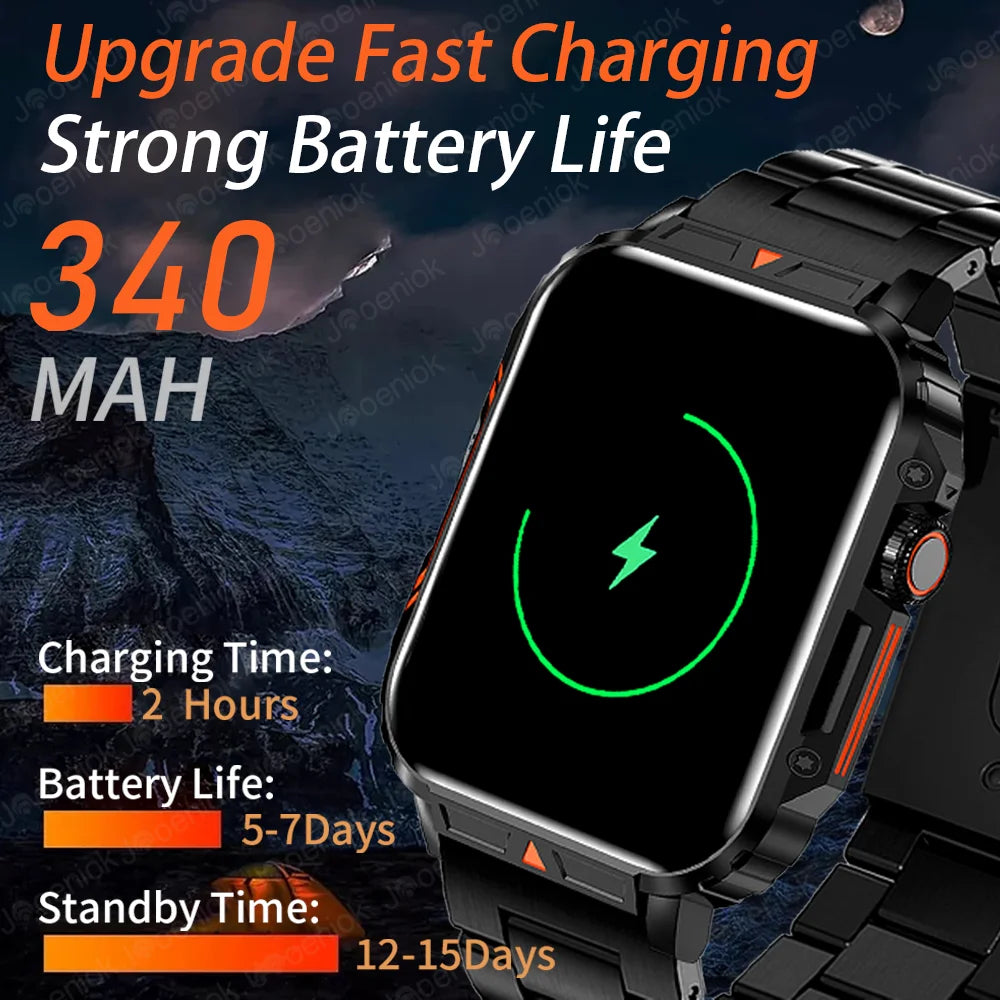 New Outdoor Sports Smart Watch Men 1.95 inch Heart Rate Blood Oxygen Waterproof BT Call Smartwatch Men's Gift For Android IOS