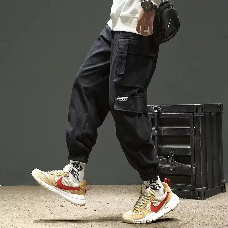 Men's Cargo Pants: Casual Hip Hop, Multiple Pockets, Streetwear Ribbons, Techwear Sweatpants - Collection 2 (15 Colors)