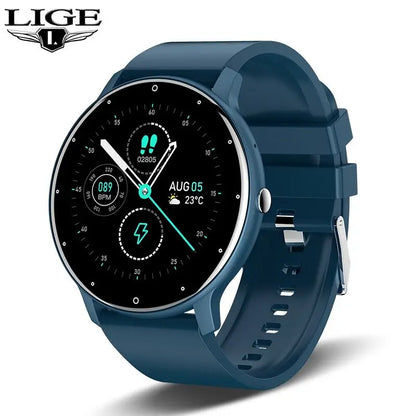 LIGE 2025 New Smart Watch Men Full Touch Screen Sport Fitness Watch IP67 Waterproof Bluetooth For Android ios smartwatch Men+box