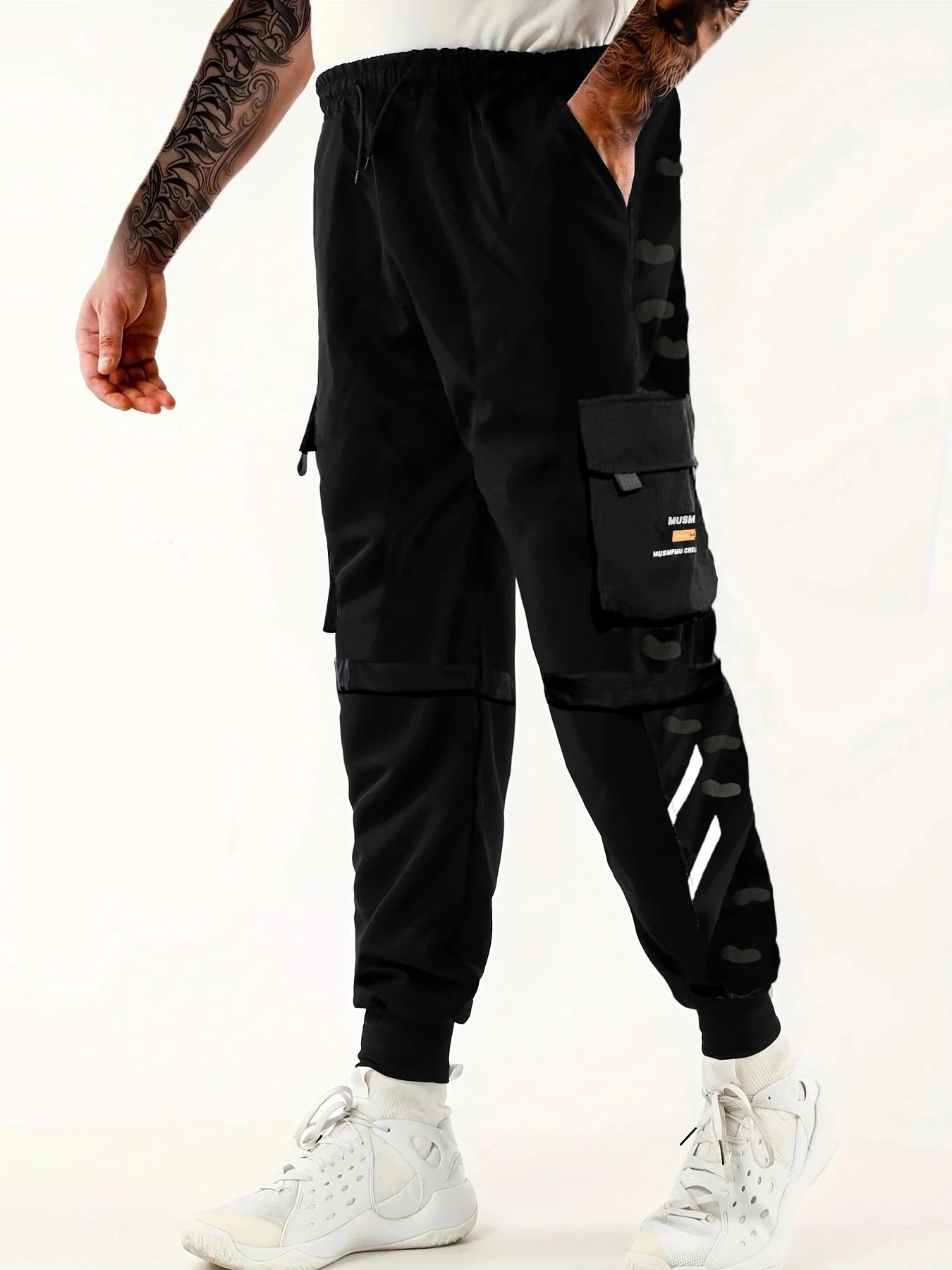 Men's Cargo Pants: Casual Hip Hop, Multiple Pockets, Streetwear Ribbons, Techwear Sweatpants - Collection 2 (15 Colors)