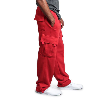 Men's Sweatpants: Straight Fit Joggers, Loose Oversized Drawstring, Multi-pocket Sports Pants - 4 Colors