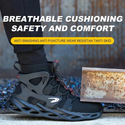 Men's Safety Shoes: Puncture-Proof Work Sneakers, Lightweight Steel Toe Safety Boots - Indestructible, Available in 2 Colors