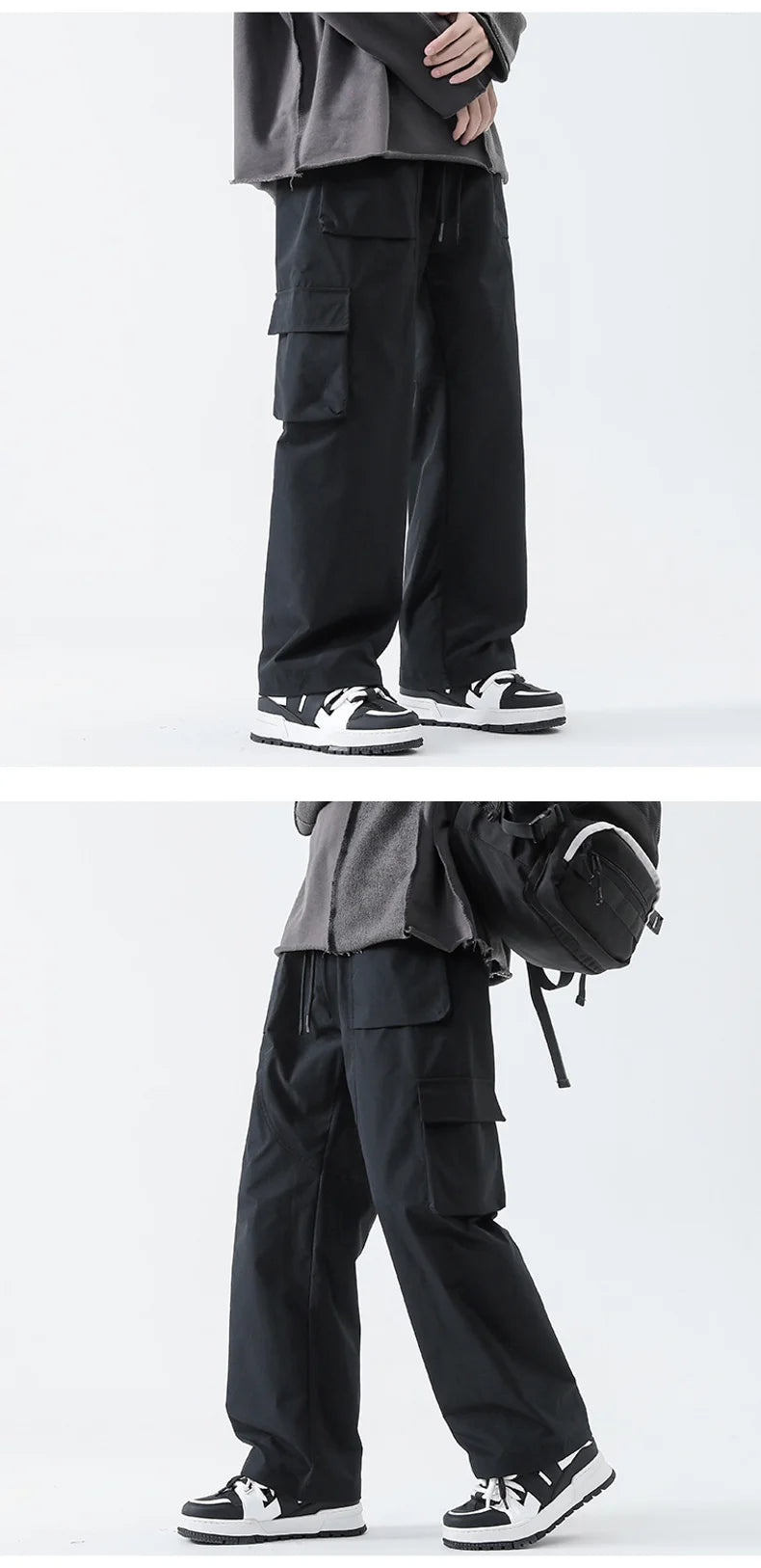 Streetwear Hip Hop Joggers Cargo Pants for Men & Women: Multi-Pocket Elastic Waist Harem Trousers, Casual Sweatpants - 3 Colors