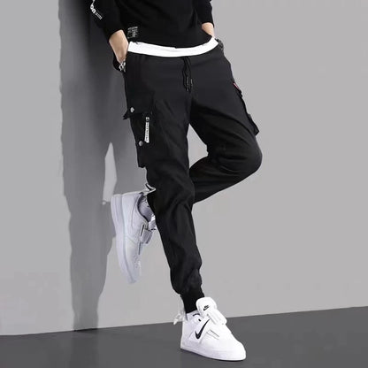 Men's Cargo Pants: Casual Hip Hop, Multiple Pockets, Streetwear Ribbons, Techwear Sweatpants - Collection 2 (15 Colors)