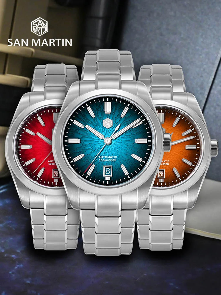 San Martin 39mm SN0144 "JianZhan" Gada Watch Miyota 9015 Original Design Chinese Style Dress Men Automatic Mechanical Watches