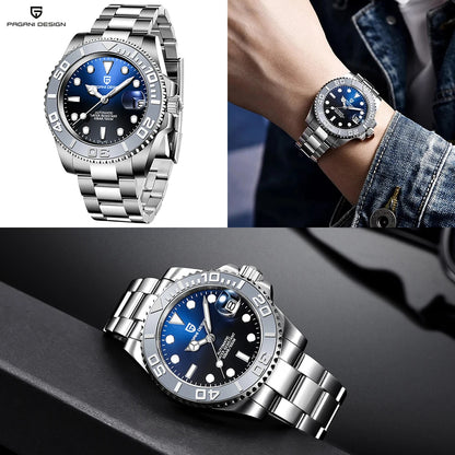 PAGANI DESIGN 2024 New NH35 Movement Ceramic Bezel Men Mechanical Wristwatches Fashion Sapphire Glass Diving Automatic Watches