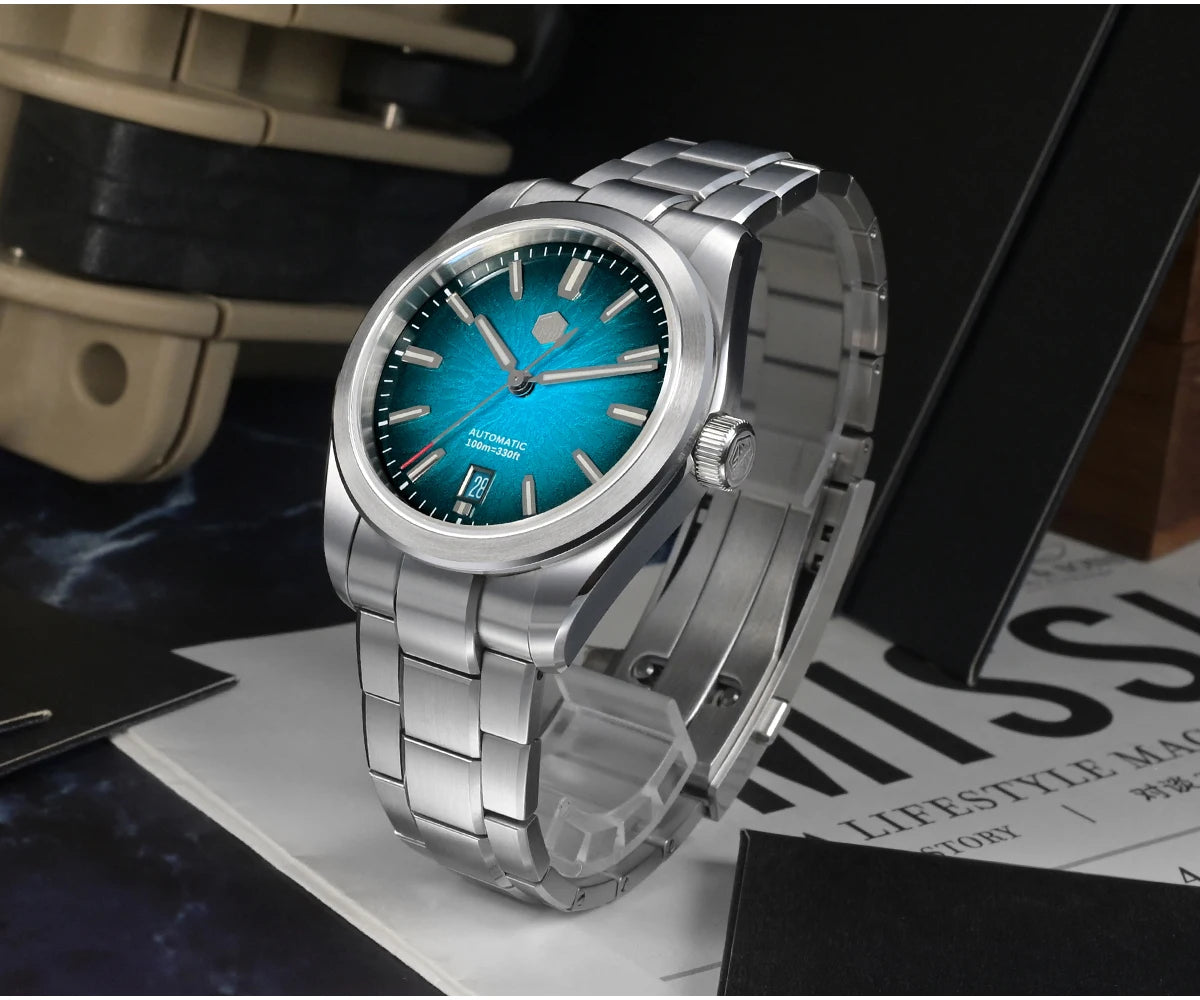 San Martin 39mm SN0144 "JianZhan" Gada Watch Miyota 9015 Original Design Chinese Style Dress Men Automatic Mechanical Watches