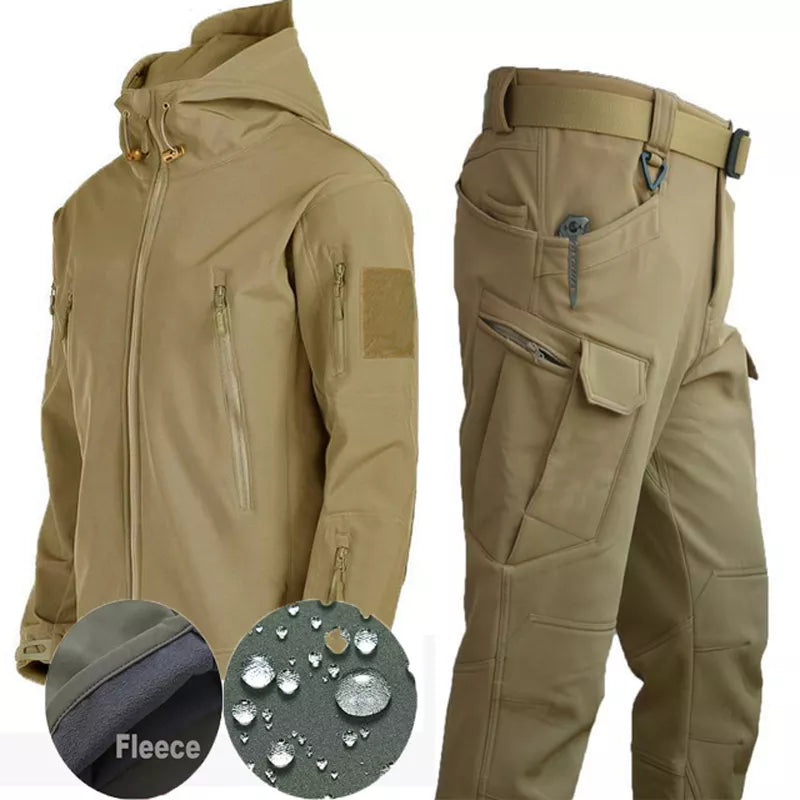 Men's Tactical Elastic Windproof&Waterproof fleece lined Tracksuit Set & Separates - (12 Options)