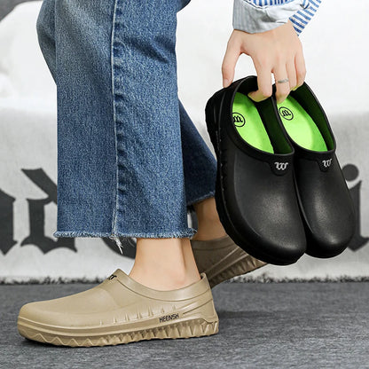 High Quality New Oil-proof Chef Shoes Men's Anti-slip Casual Sandals Mens Slip-on EVA Waterproof Shoes for Men Outdoor Work Shoe