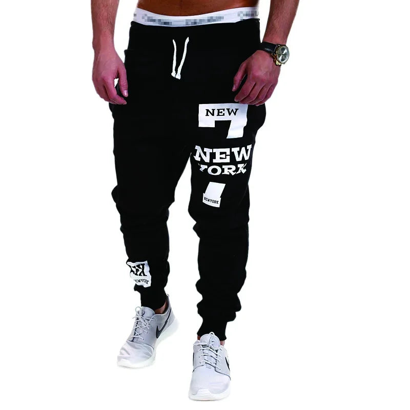 Men's Jogger Sweatpants: Elastic Waist with Letter Graphic Prints, Casual Hip Hop Style for Daily Wear, Sports, and Outdoor Activities - Gray, Blue, Black - 10 Colors