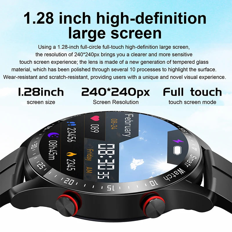 ECG+PPG Bluetooth Call Smart Watch for Men: Laser Health Monitoring, Blood Pressure, Fitness, Sports Watch, Waterproof Smartwatch with Box.