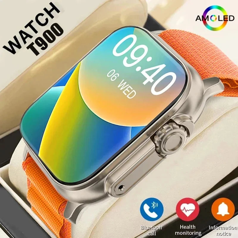 T900Ultra Smartwatch: Bluetooth Talk, Message Alerts, Heart Rate Monitor, Sports Watch for Android & iOS, Smartwatch for Men & Women