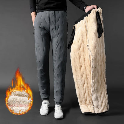 Winter Sweatwear Men: Plush Thick Fleece Sweatpants, Lambswool Thermal Windproof Casual Pants - 5 Colors