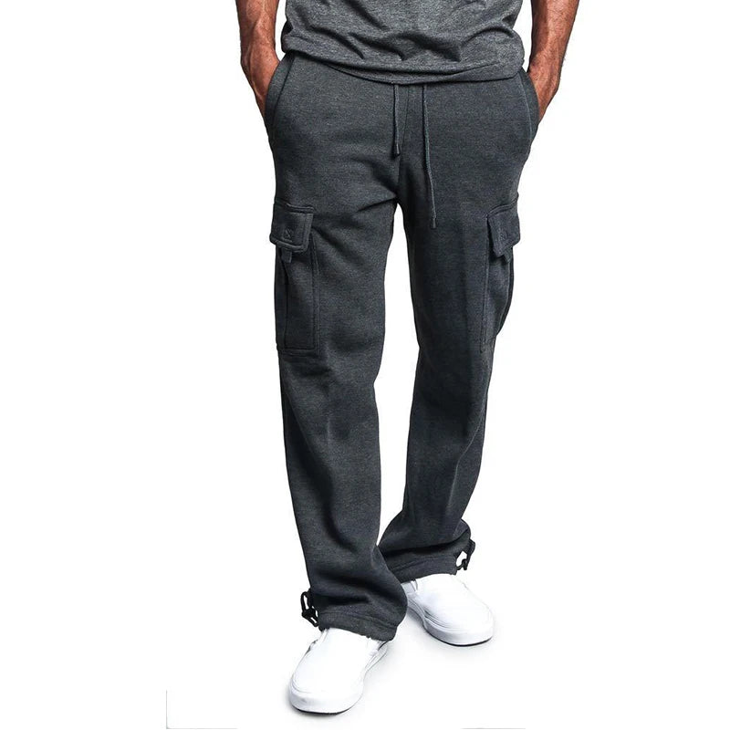 Men's Sweatpants: Straight Fit Joggers, Loose Oversized Drawstring, Multi-pocket Sports Pants - 4 Colors