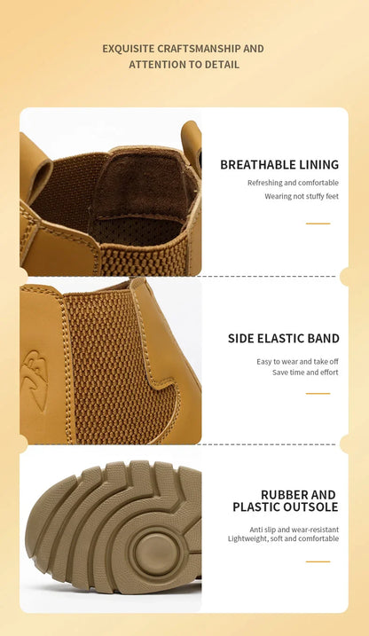 Waterproof Safety Wrok Boots For Men Steel Toe Cap Lightweight Indestructible Industry Chelsea Boots Puncture-Proof Footwear