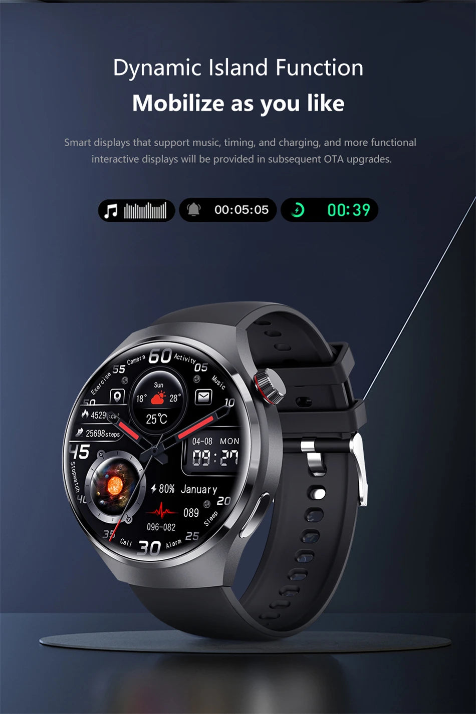 2024 New GPS Trajectory Smart Watch Men GT4 Pro 360*360 HD Heart rate IP68 Waterproof Smartwatch BT Call NFC Compass Watch 4 Pro