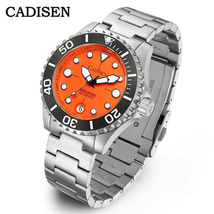 CADISEN AQUA DIVER 2024 New Brand Luxury Men Watches Automatic Watch Japan NH35A 100M Waterproof Luminous Mechanical Wristwatch