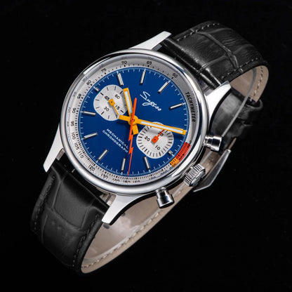 Sugess 1963 Pilot Watch Mens Chronograph Mechanical Wristwatches Original ST1901 Swanneck Movement Sapphire Crystal Racing 2022