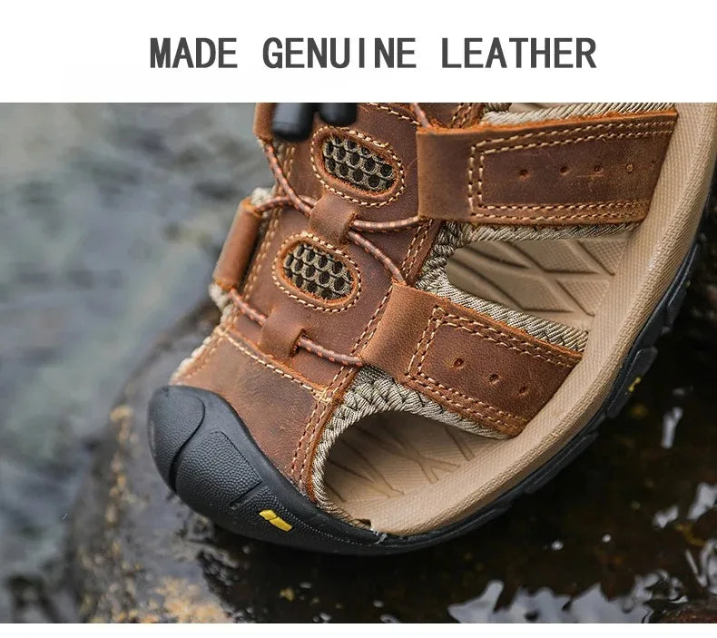 2024 Leather Men Shoes Summer New Large Size Men's Sandals Men Sandals Fashion Sandals Slippers Big Size 38-47 ﻿