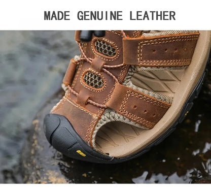 2024 Leather Men Shoes Summer New Large Size Men's Sandals Men Sandals Fashion Sandals Slippers Big Size 38-47 ﻿