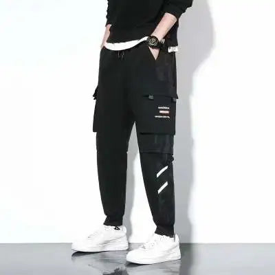 Men's Cargo Pants: Casual Hip Hop, Multiple Pockets, Streetwear Ribbons, Techwear Sweatpants - Collection 2 (15 Colors)