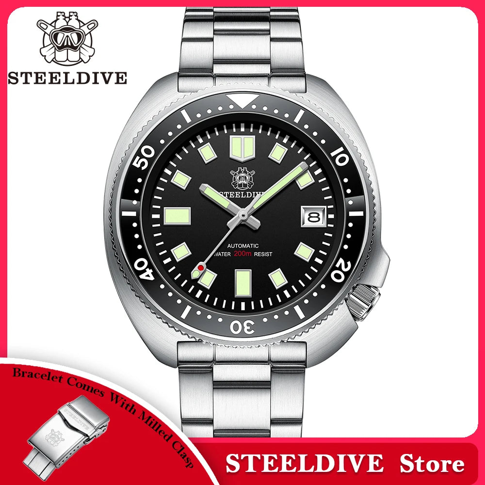 SD1970 Best Seller Steeldive Brand 44MM Sapphire Glass Ceramic Bezel Insert Luminous Men NH35 Dive Watch with Ceramic Bezel