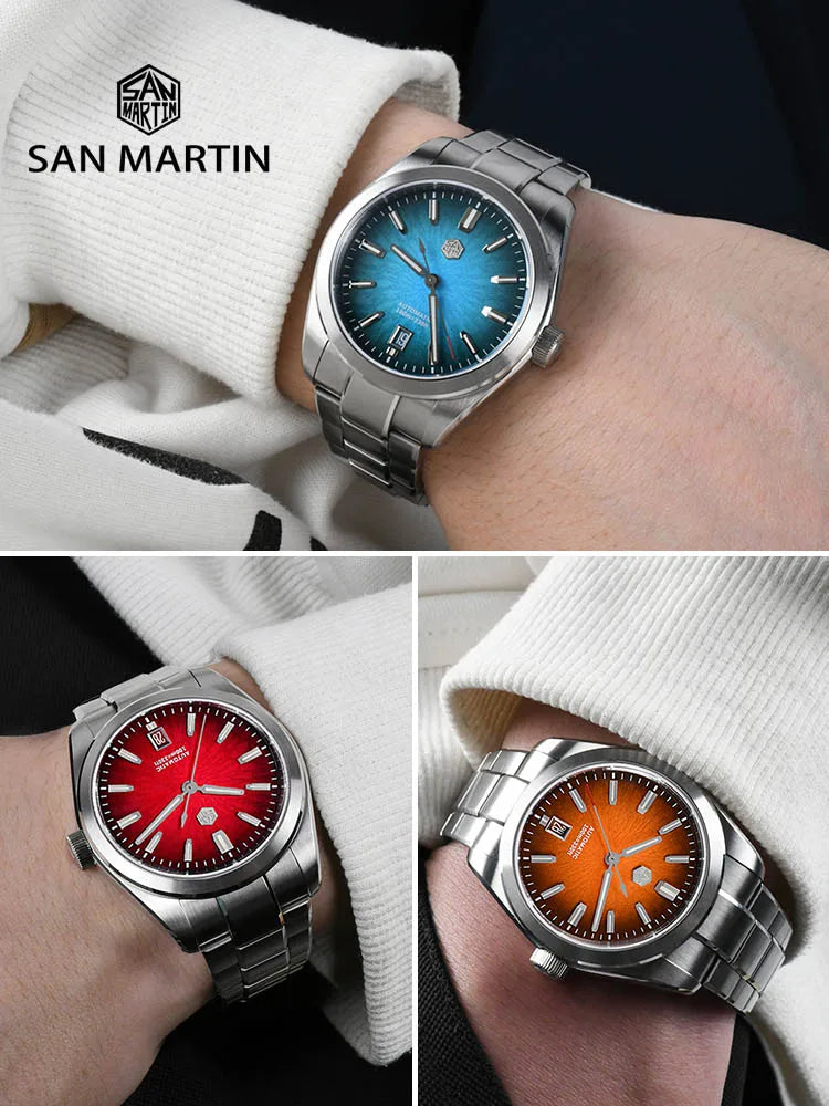 San Martin 39mm SN0144 "JianZhan" Gada Watch Miyota 9015 Original Design Chinese Style Dress Men Automatic Mechanical Watches