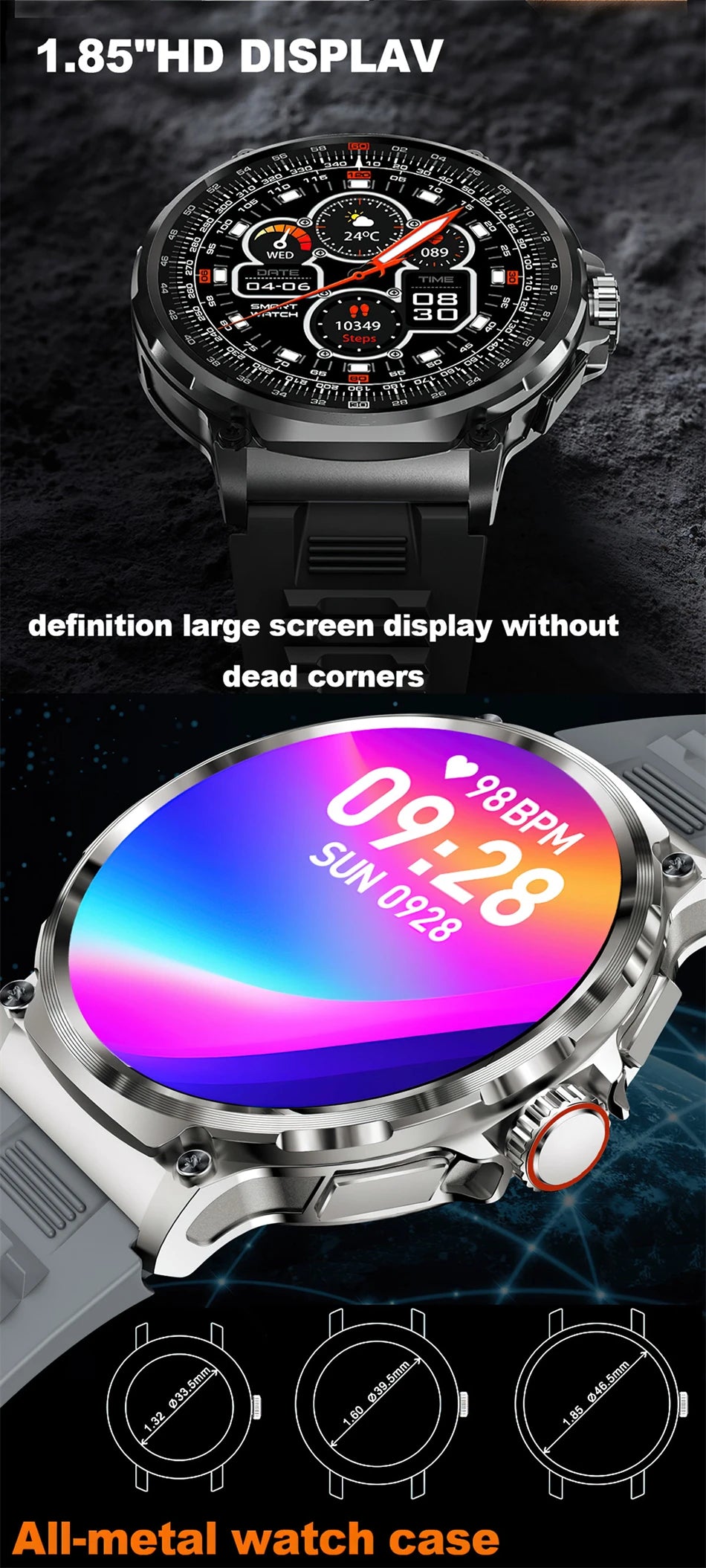 For Huawei Xiaomi GPS Track Smart Watch Men 1.85-Inch HD AMOLED Screen 710 Mah Battery Sport Bluetooth Call Smartwatch New