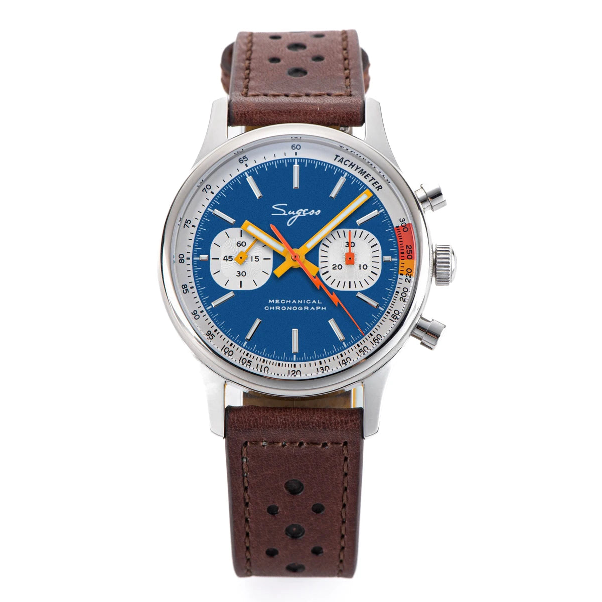 Sugess 1963 Pilot Watch Mens Chronograph Mechanical Wristwatches Original ST1901 Swanneck Movement Sapphire Crystal Racing 2022