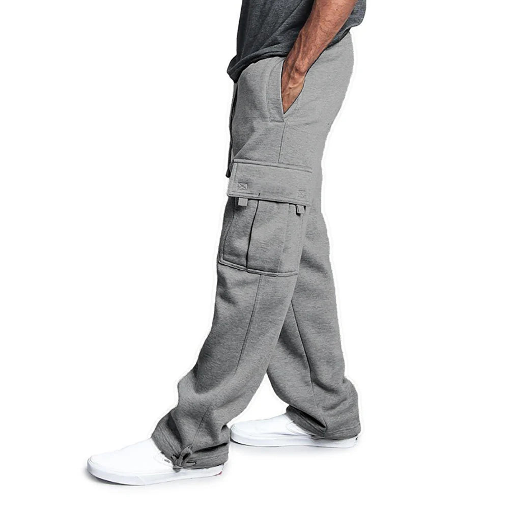 Men's Sweatpants: Straight Fit Joggers, Loose Oversized Drawstring, Multi-pocket Sports Pants - 4 Colors