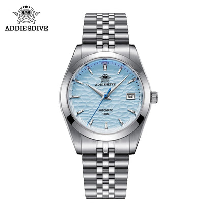 ADDIESDIVE Automatic Mechanical Watch Man European American Business Leisure Wristwatch Luxury Silver Luminous Waterproof Watch