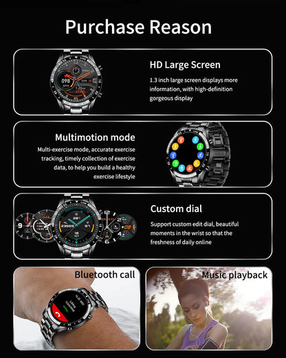 Smart Watch for Men: Full Circle Touch Screen, Bluetooth Call, Waterproof Sport Activity Fitness Tracker + Box