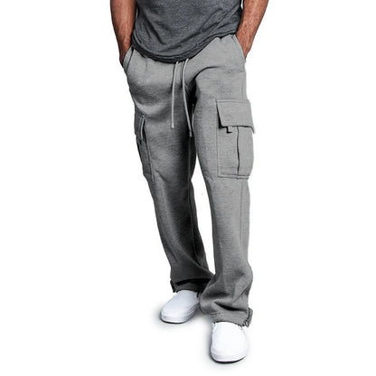 Men's Sweatpants: Straight Fit Joggers, Loose Oversized Drawstring, Multi-pocket Sports Pants - 4 Colors