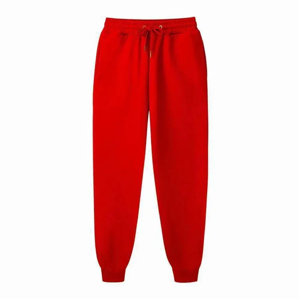 Men's Casual Fleece Sweatpants: Unisex Loose Fit Sports Pants for Autumn Winter Jogging - 11 Colors