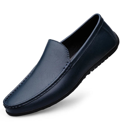 Genuine Leather Loafers Men Design Moccasin Fashion Slip On Soft Flat Casual Men Shoes Adult Male Footwear Handmade Boat Shoes